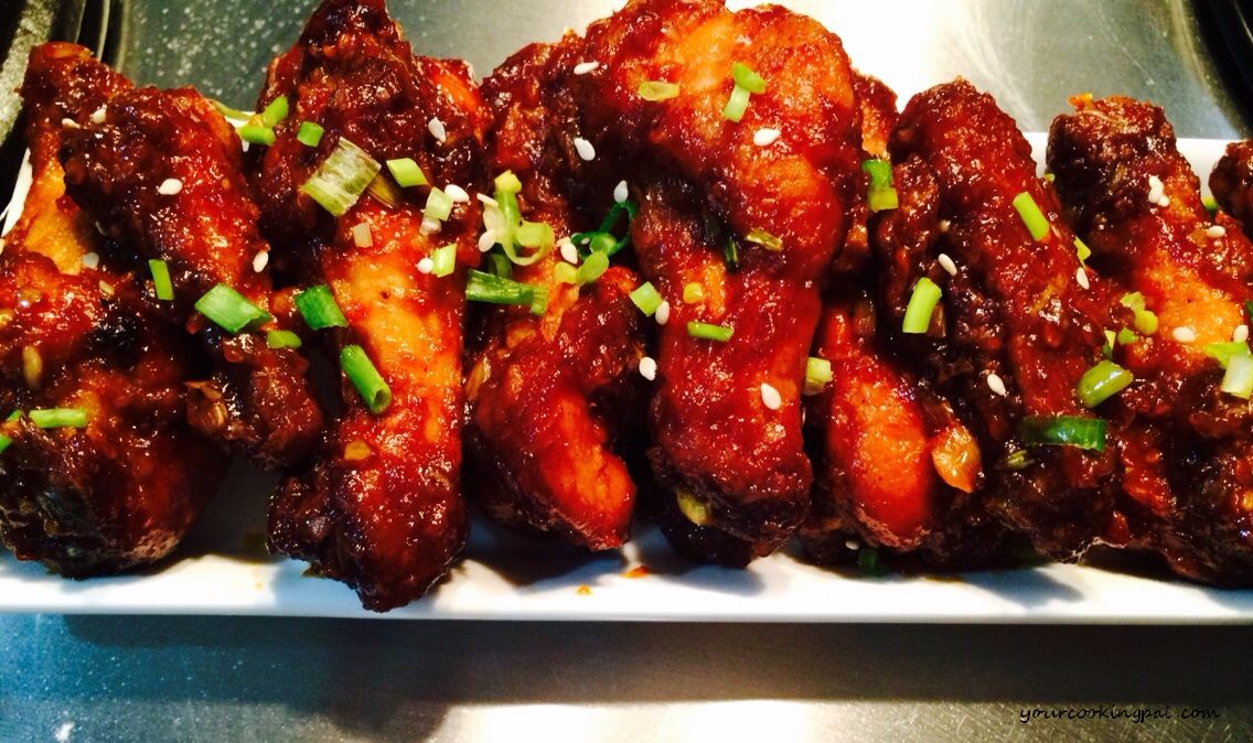 Sweet and spicy chicken wings