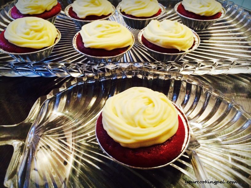 Eggless Red Velvet Cupcakes with Cream Cheese Frosting 