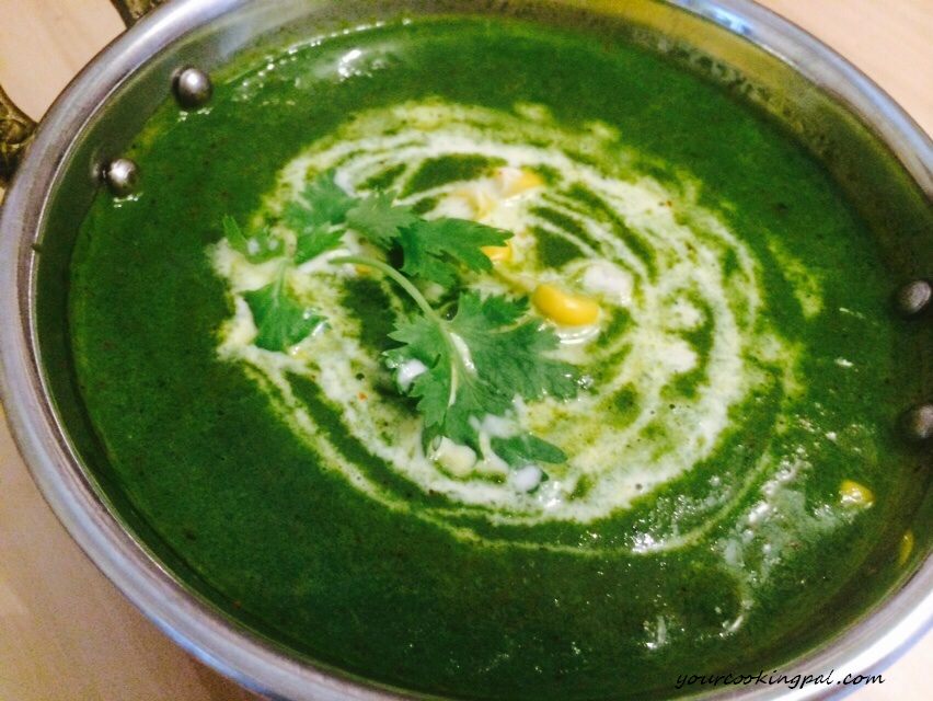 Corn Palak – How to make Creamy Spinach and Corn Gravy
