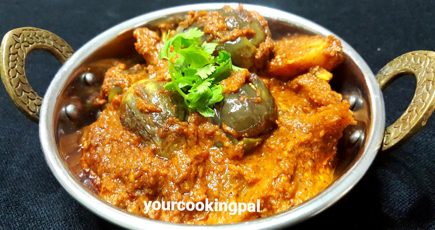 Bharli Vangi – Maharashtrian style stuffed Eggplants